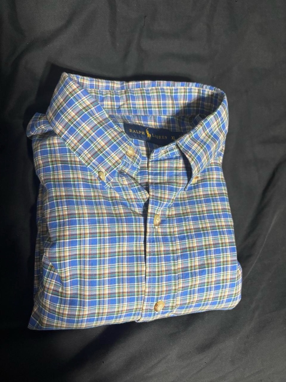 Ralph Lauren Blue & Green Plaid Button-Down Shirt